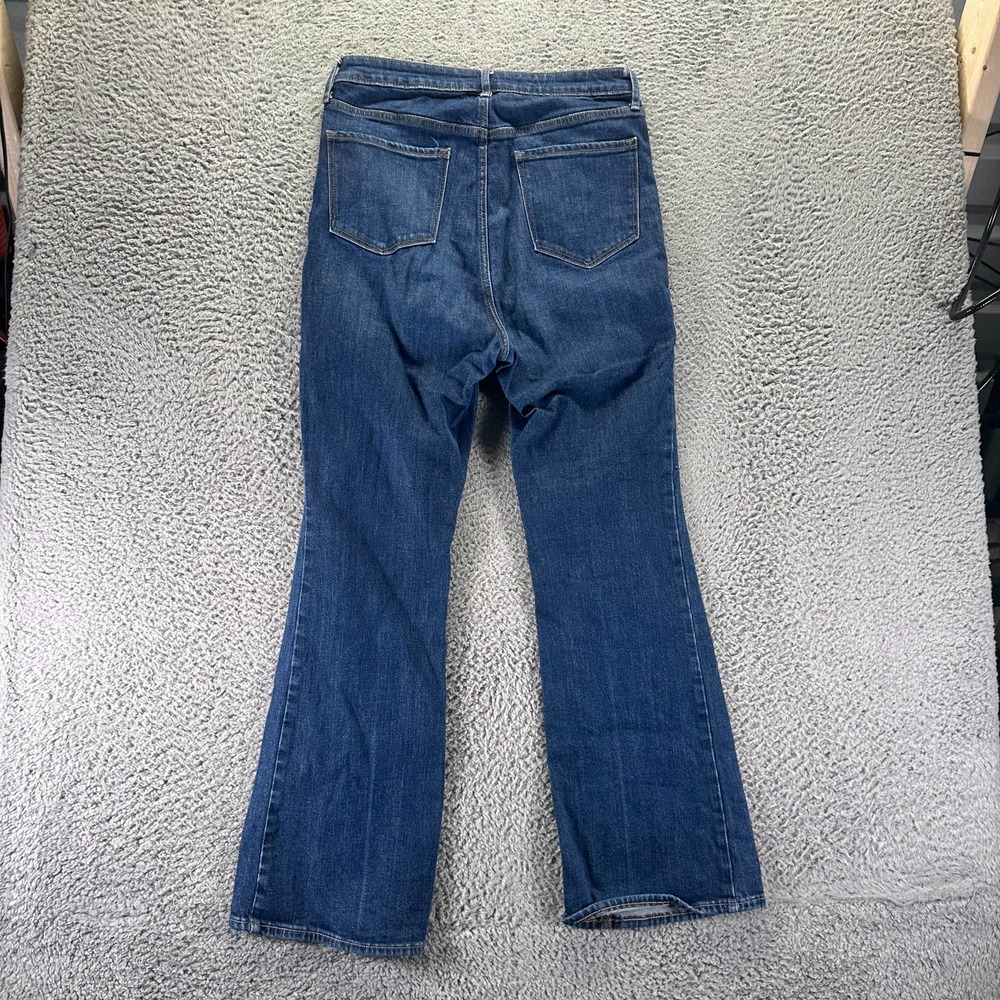 Old Navy Jeans Women's 12 Blue Cotton Denim Flared Workwear Travel Faded Stretch - Picture 5 of 11